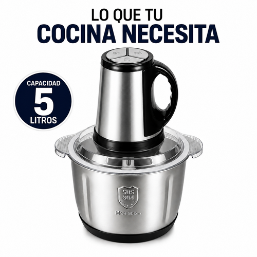 Picadora 5 litros acero inoxiable 3 modos