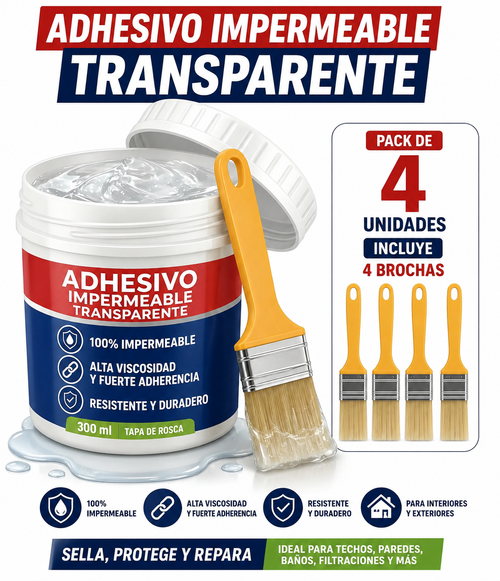 Pack 4 selladores impermeables transparentes